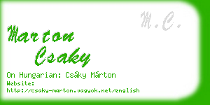 marton csaky business card
