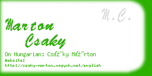 marton csaky business card